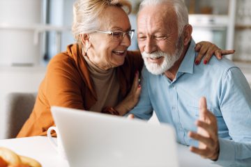 retired couple with universal insurance