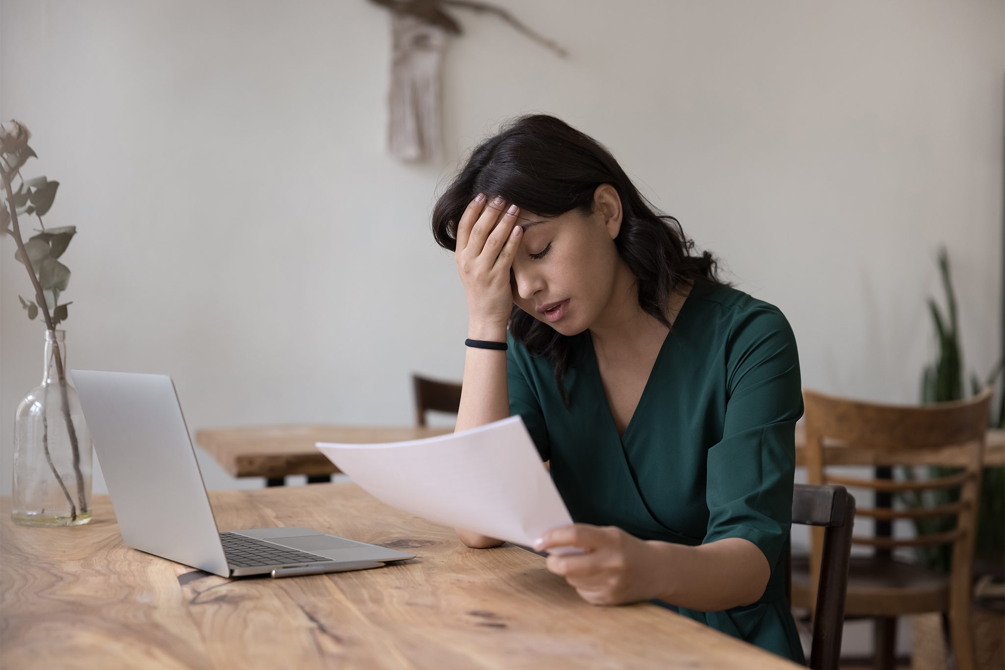 Woman Stressed about Life Insurance Error