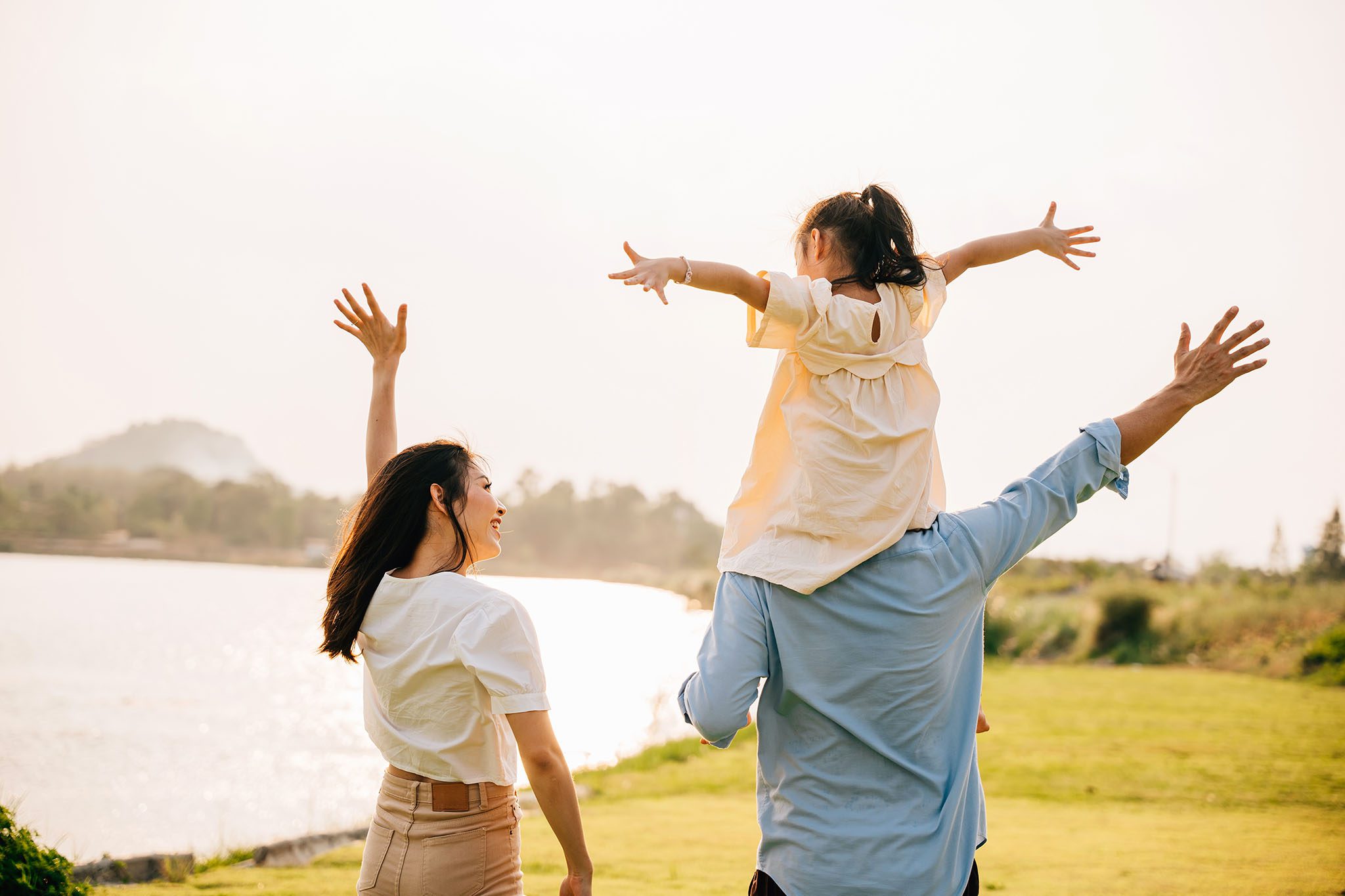 Happy Family with insurance